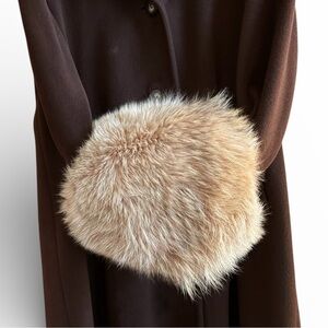 Vintage Fox Fur Hand Muff Caramel Honey Brown Old‎ Hollywood Glam USA made